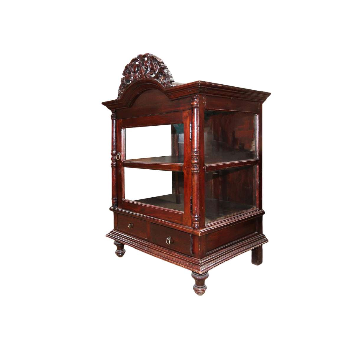 Carved Antique Display Cabinet