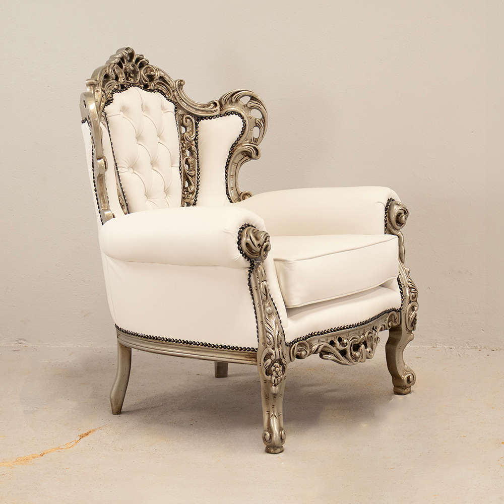 Carved Leather Armchairs