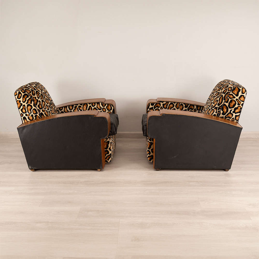 Art Deco Walnut Armchairs