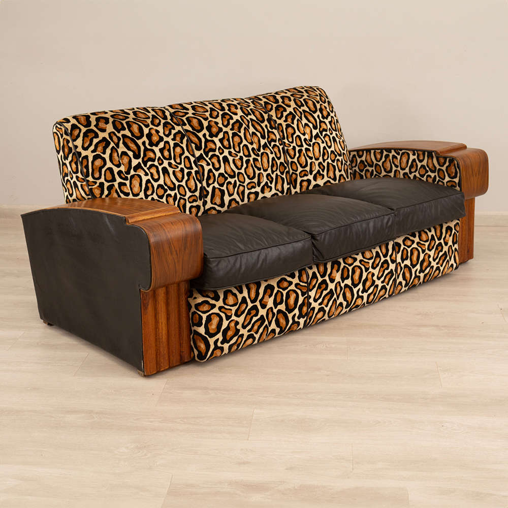 Art Deco Walnut Sofa