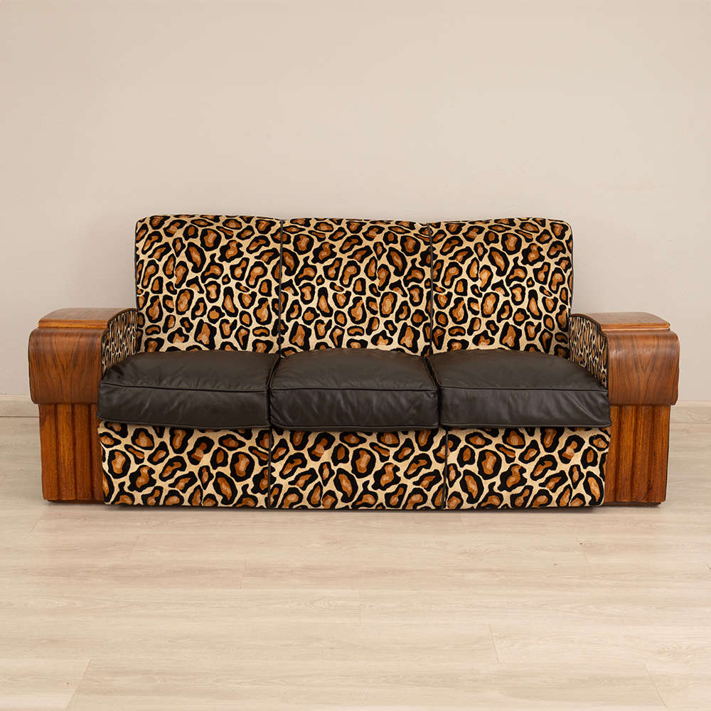 Art Deco Walnut Sofa