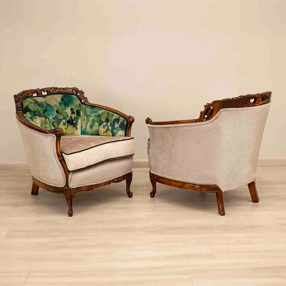 Italian Carved Arm Chairs