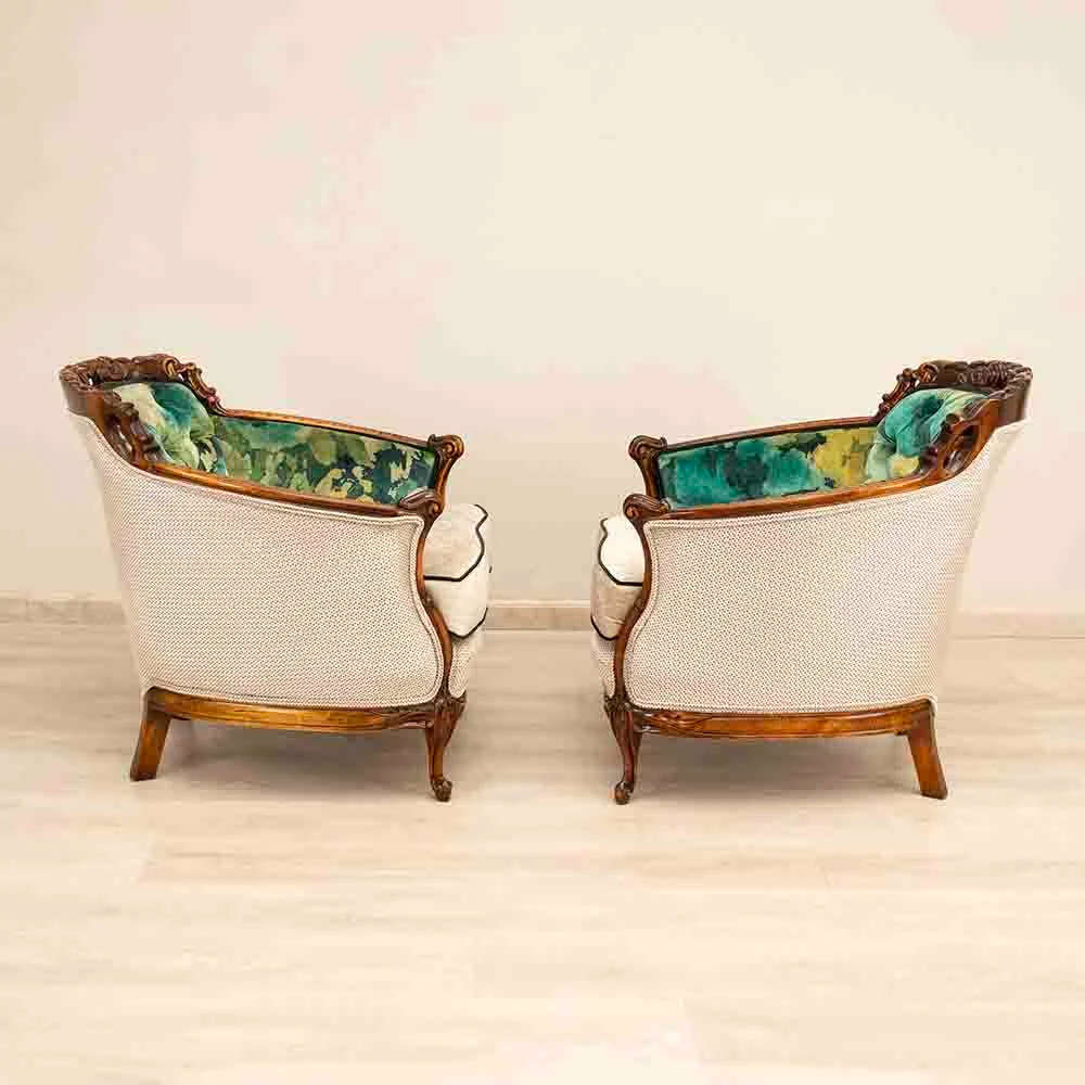 Italian Carved Arm Chairs