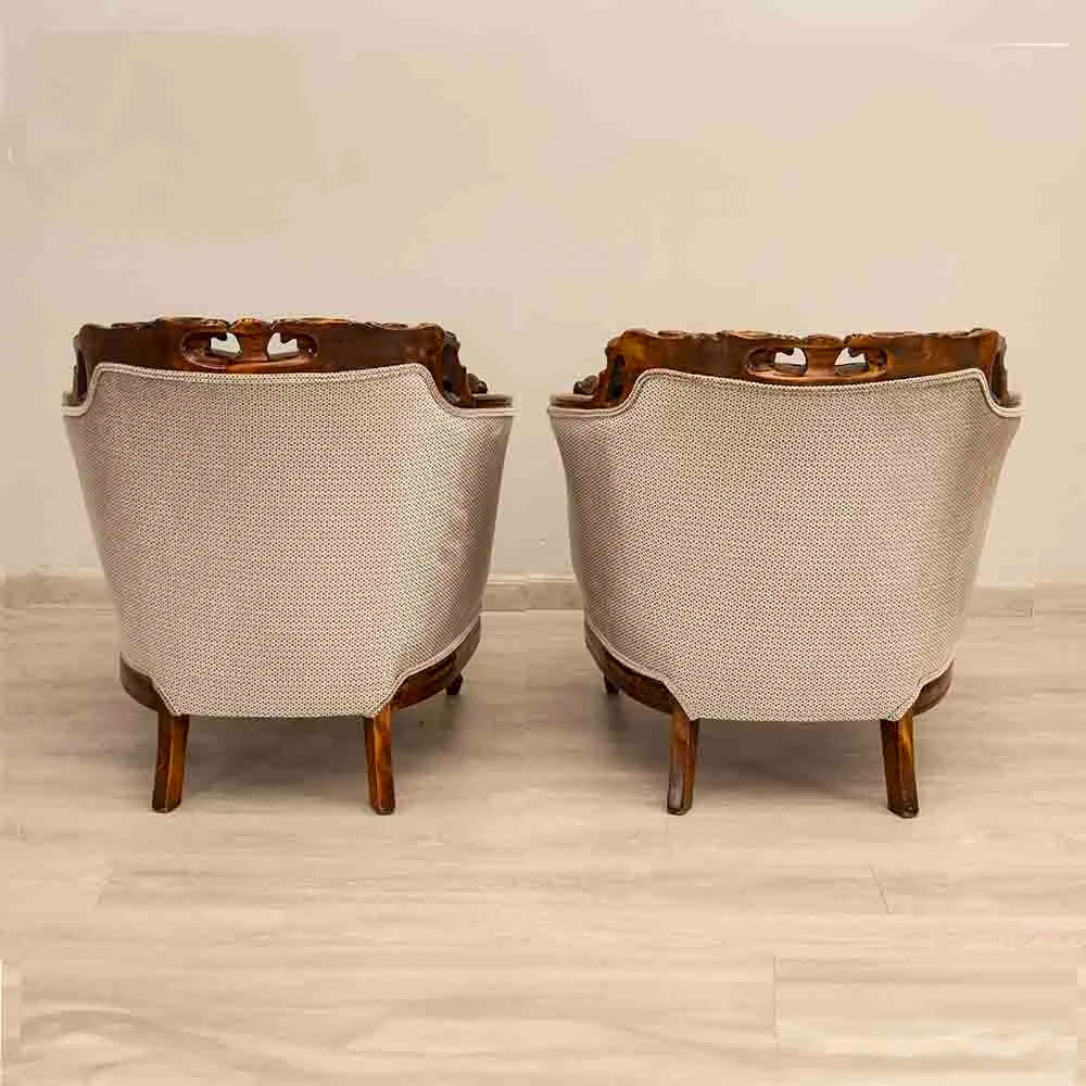 Italian Carved Arm Chairs