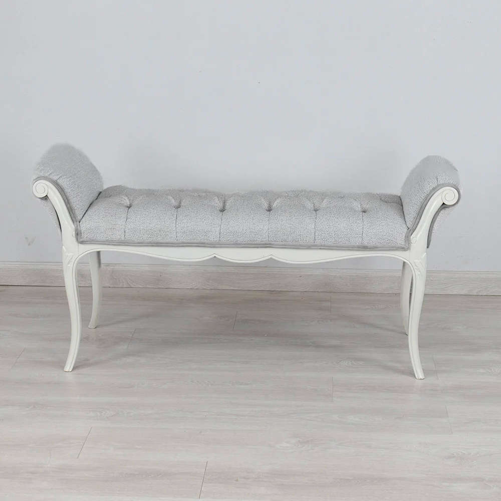 Elegant Grey Bench Stool