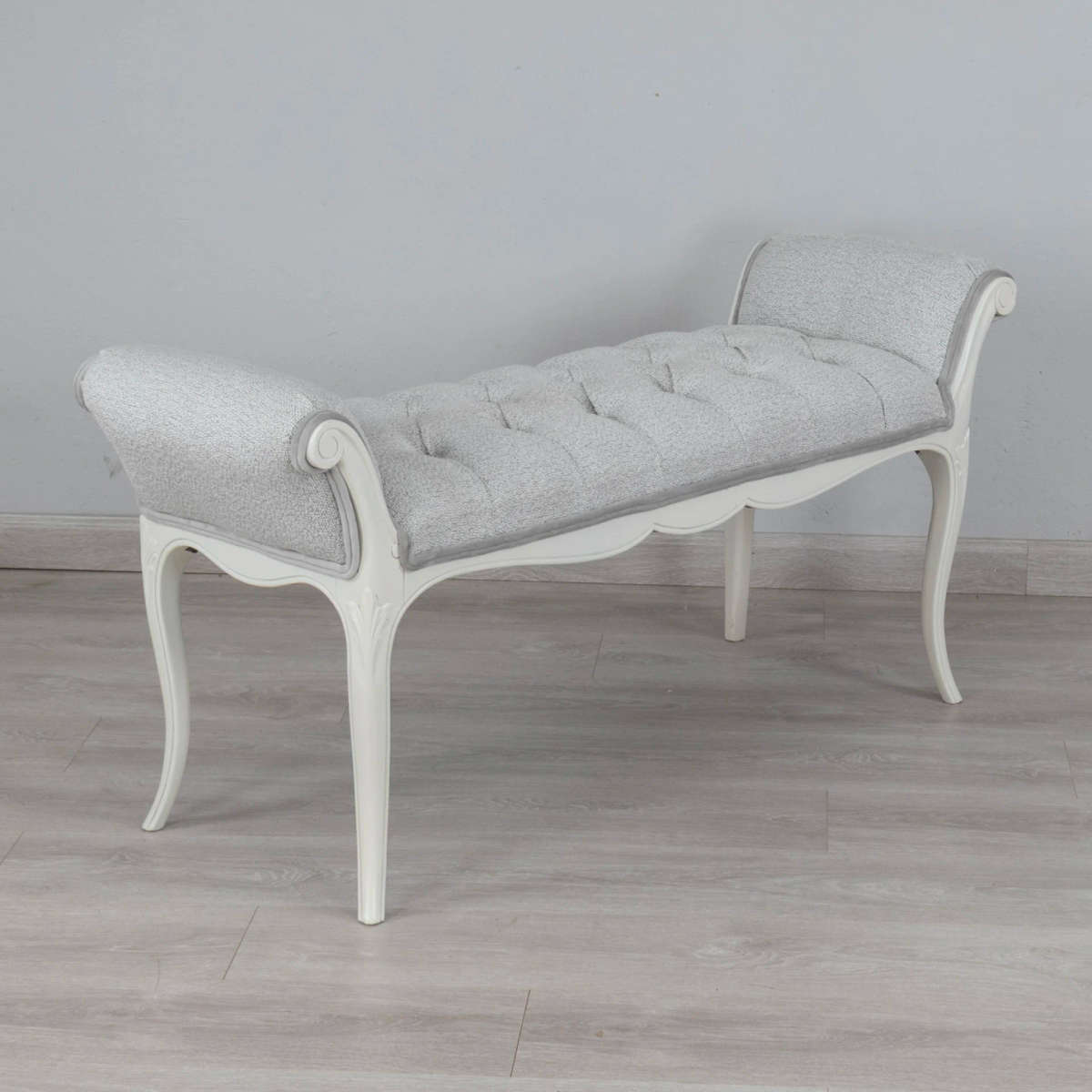 Elegant Grey Bench Stool