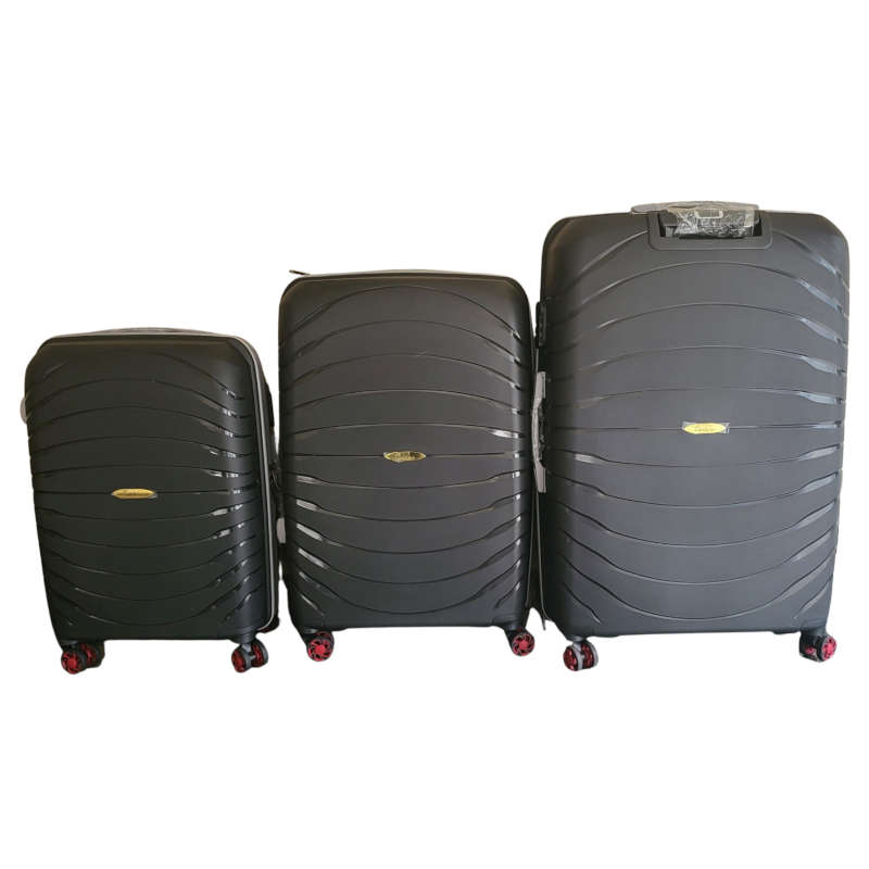 3 Piece Premium Luggage Set - Black
