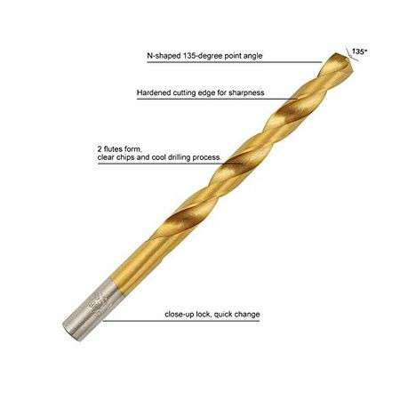 100 Pcs Titanium Drill Bit Set with Storage Case