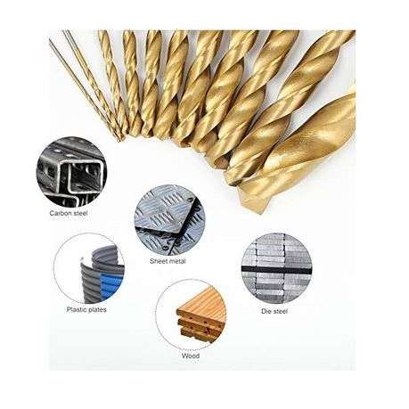 100 Pcs Titanium Drill Bit Set with Storage Case