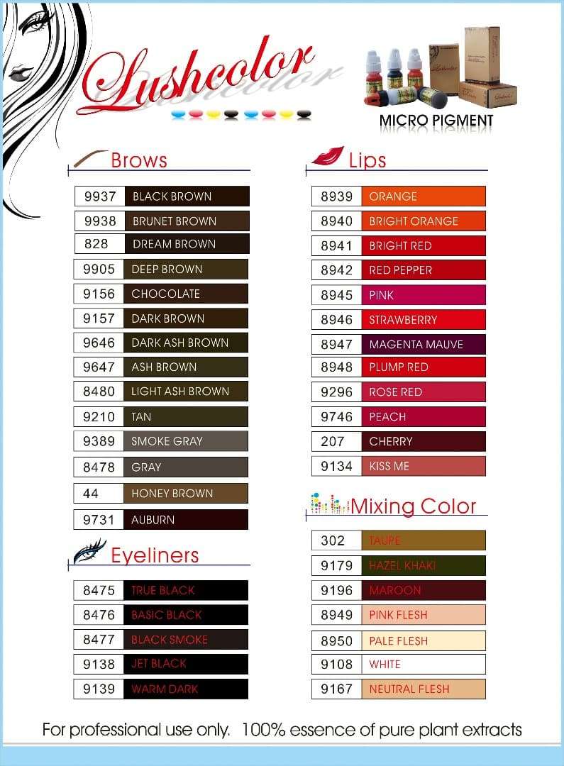 Lushcolor PMU Micropigments Collection - light-ash-brown