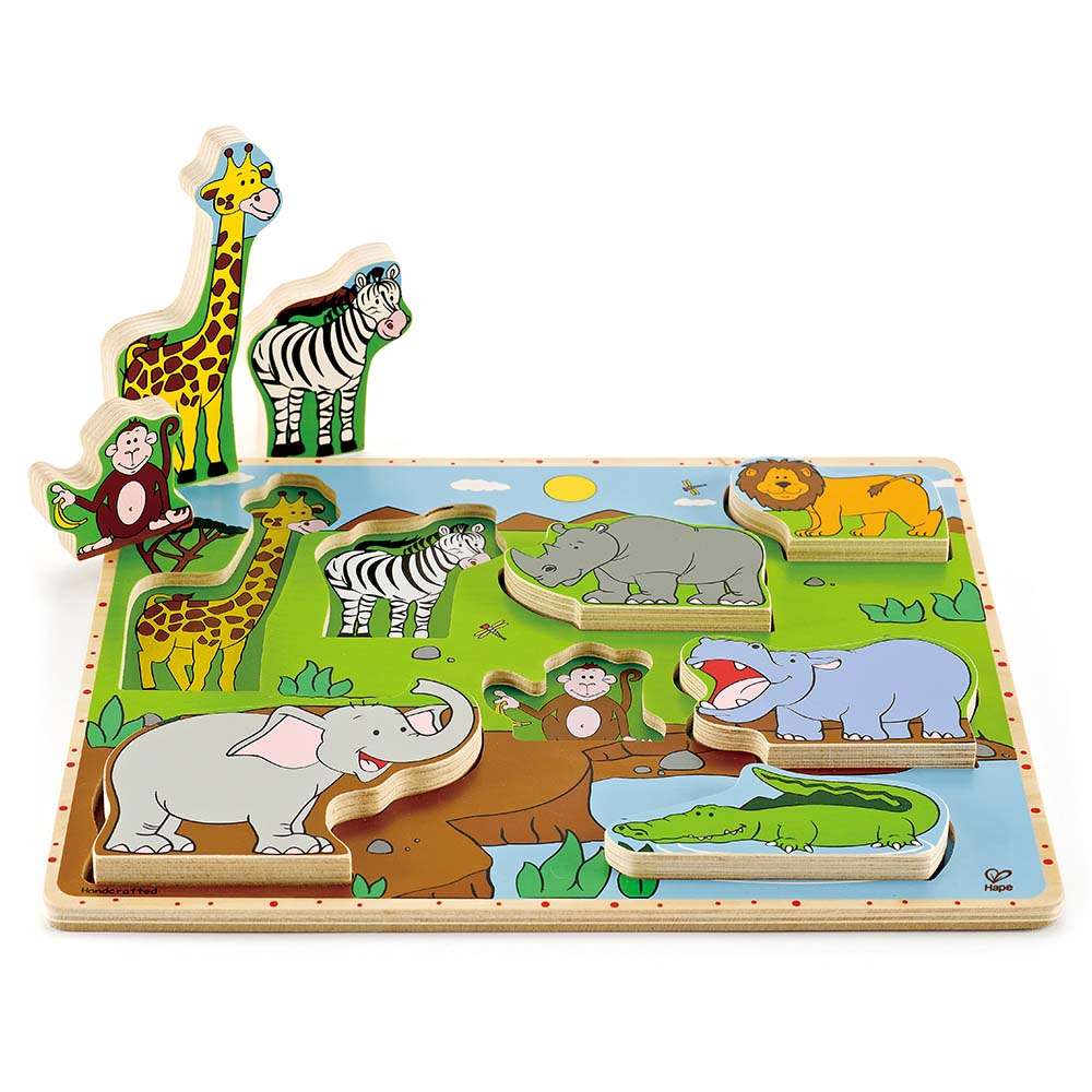 Hape - Wild Animals Stand Up Puzzle