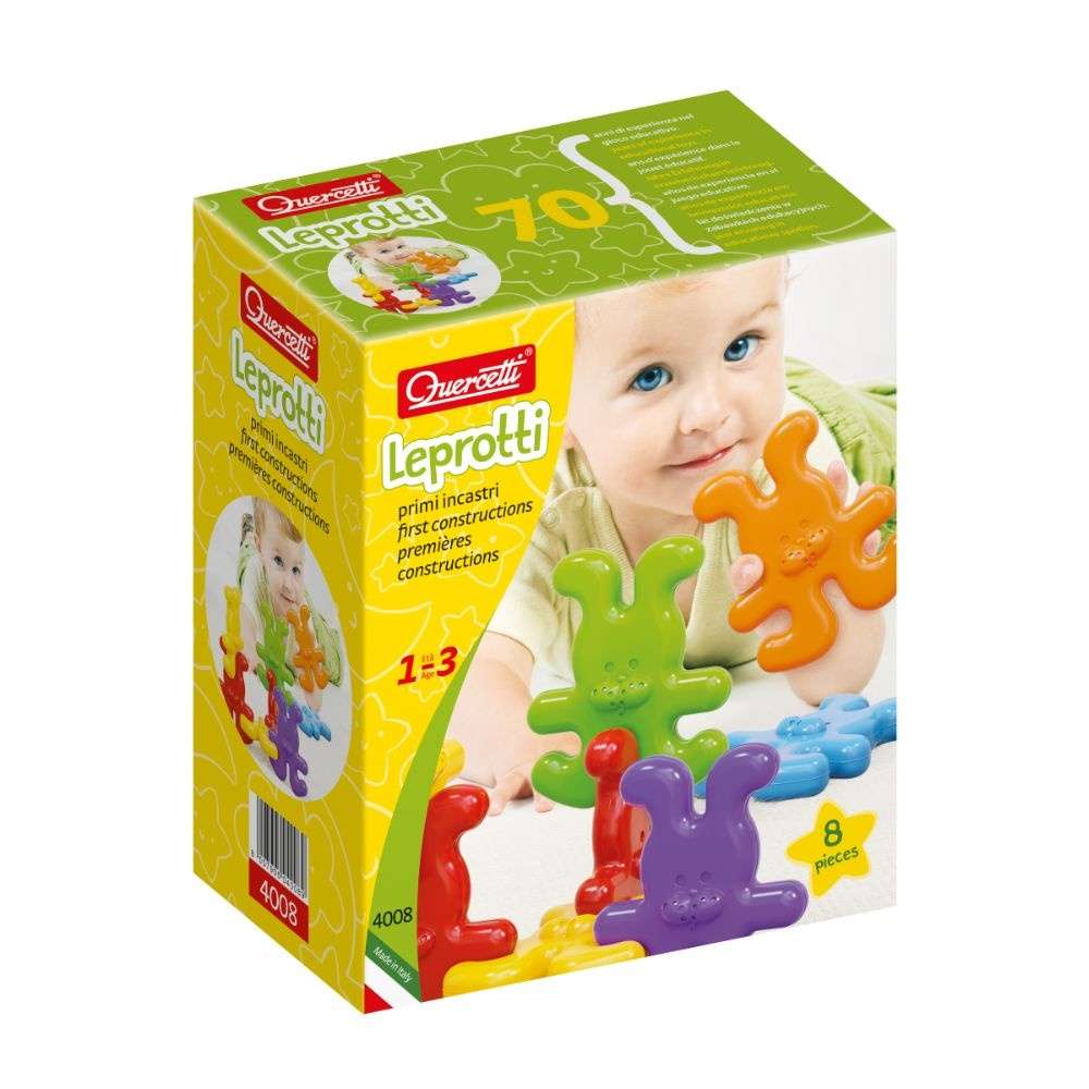 Quercetti - Leprotti Bunny-Themed First Constructors Activity Set
