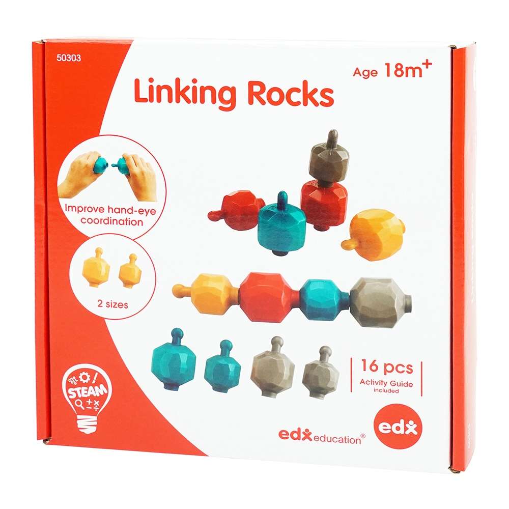 EDX Education - Linking Rocks - 4 Colours & 2 Sizes - Activity Guide - 16pcs