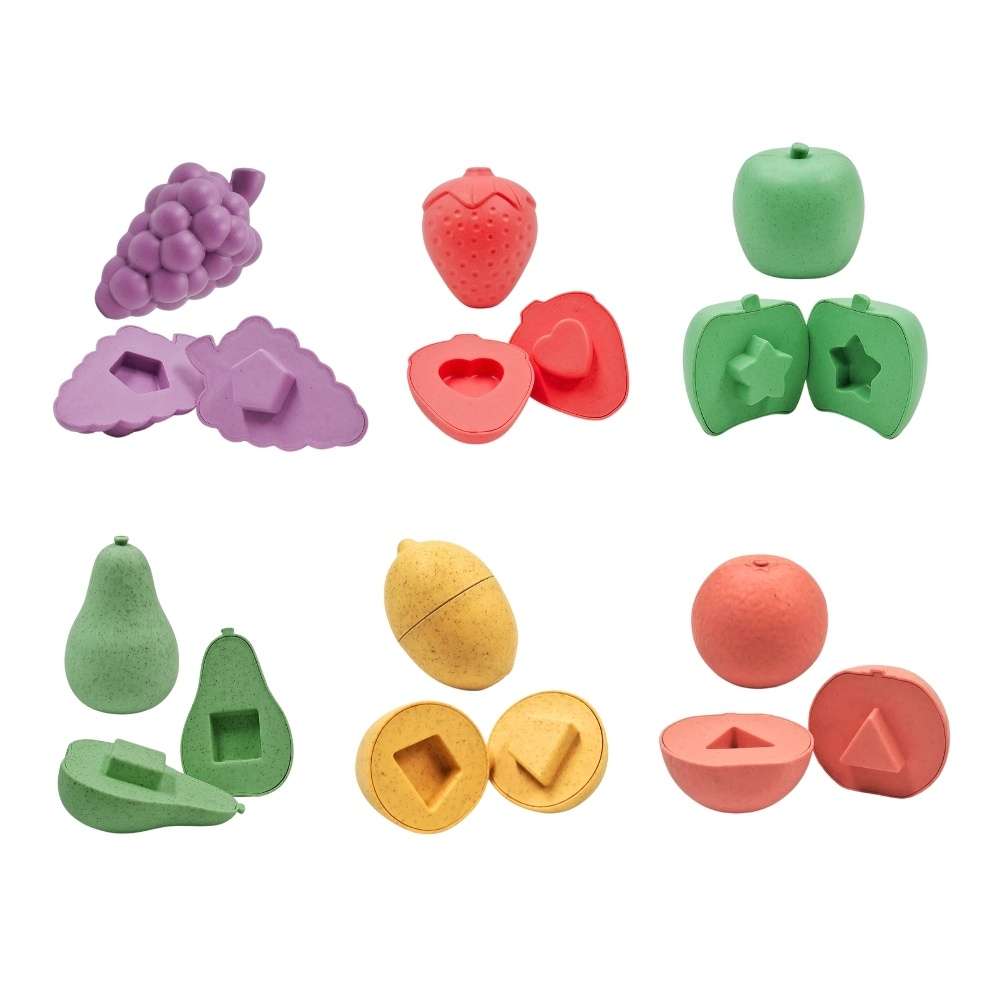 Mingli Toys - Shape Sorting Fruit Set - Eco-friendly Educational Toy - 12 Pieces