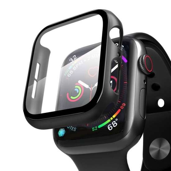 Lito Apple Watch Full Covered Tempered Glass Screen Protector With Pc Bumper - 44mm - OPEN BOX