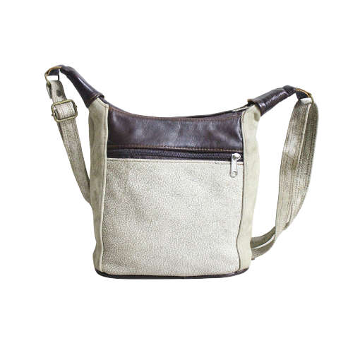Buffalo & Cows Leather Sling Bag (White wash)