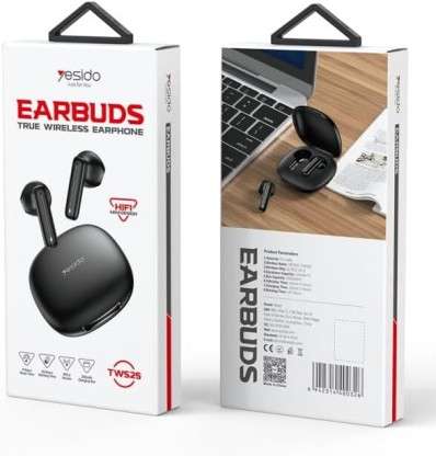 Yesido ANC Bluetooth Earphones  BT5.3 Semi-In-Ear Wireless Earbuds TWS25 with HD Microphone, 13mm D