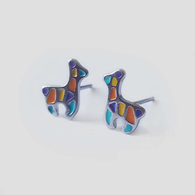 Funky Geometry Giraffe Earrings