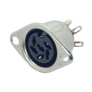 SOCKET DIN 6W P/M 240D W/FLANG 005506-000