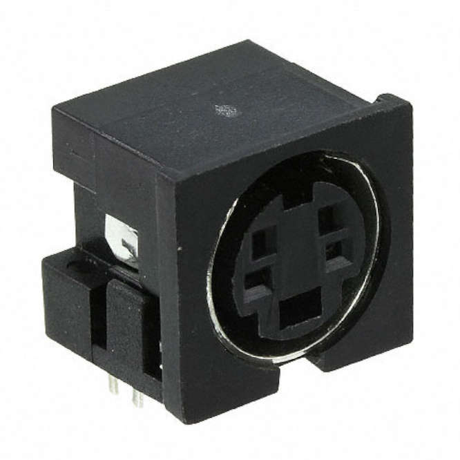 4P SOCKET R/A MINI DIN CONNECTOR 1201-04