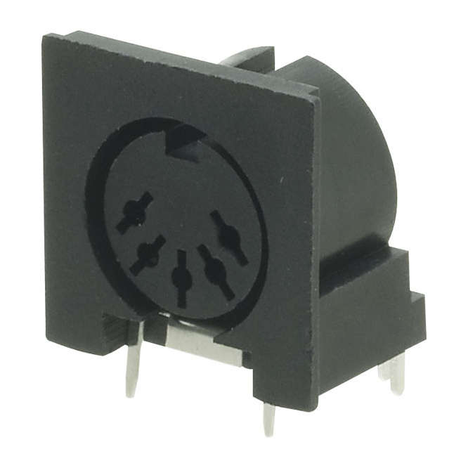 SOCKET DIN R/A 5W 180D PCB 05FPR