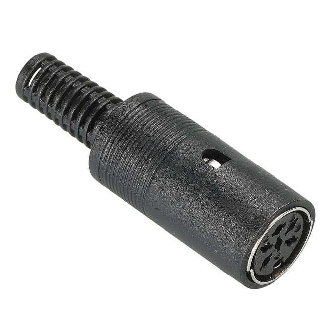 6P MINI DIN SOCKET W/SLEEVE 06FSOL