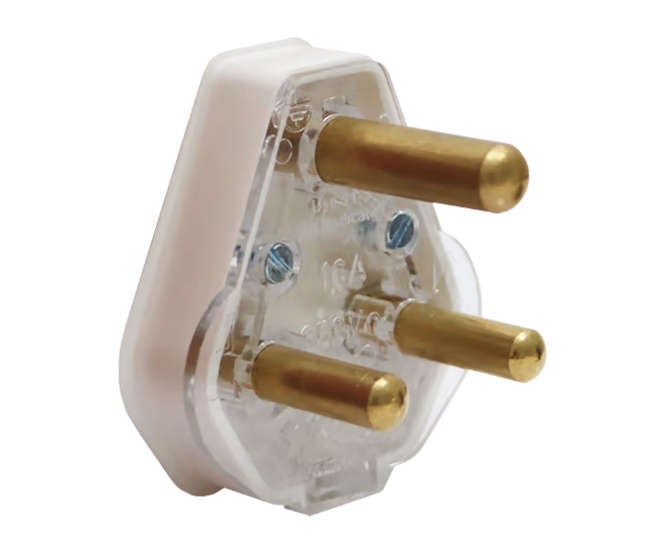 WHITE PLASTIC PLUGTOP 15A/16A W/SOLID PINS 1051P