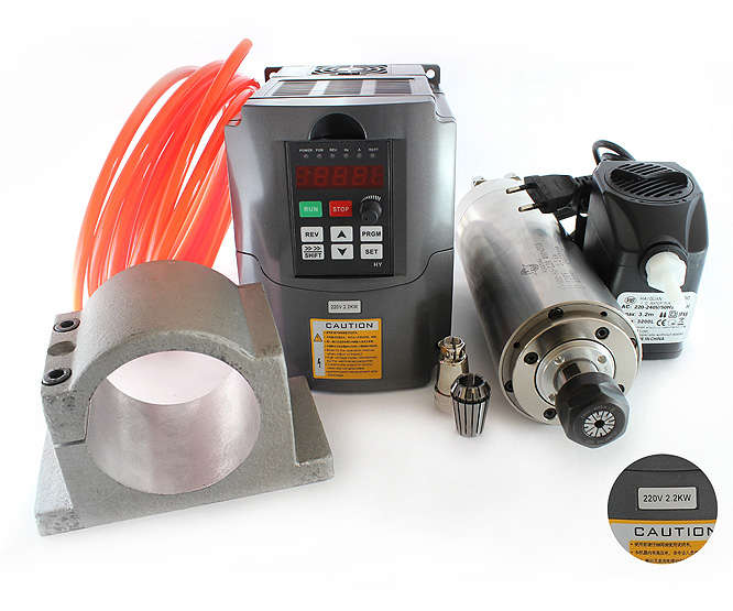 2.2KW WATER COOLED SPINDLE KIT W/COLLET SET 2.2KW 0-24.000 RPM