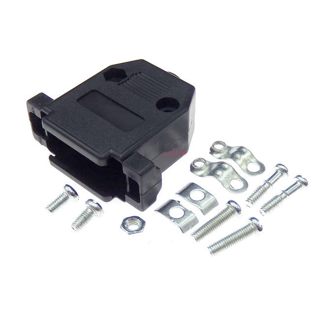 PLASTIC 15 WAY D-SUB CONNECTOR COVER IN BLACK 15DCB