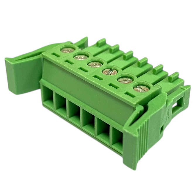 TERMINAL BLOCK 6W PLUG IN PRESS GREEN 15EDGKG-3.5-06P-14-2000Z(H)