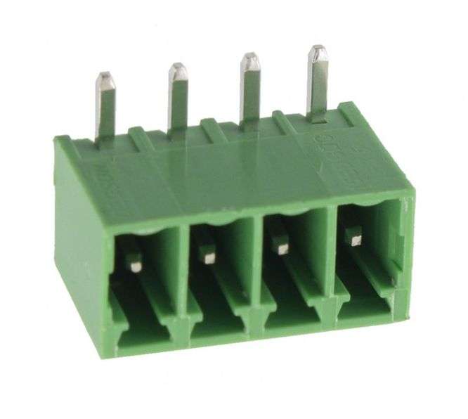 TERMINAL BLOCK R/A PCB-MNT 4P CLOSED P=3.5 GREEN 15EDGRC-3.5-04P-14-00AH