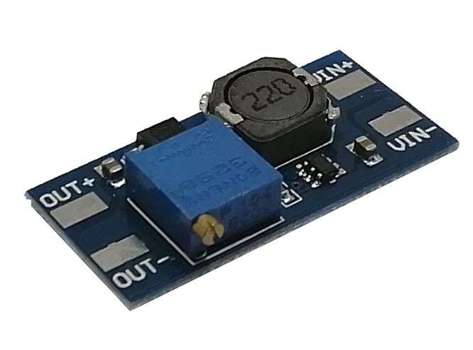 DC-DC STEP-UP I=2-24V O=3-27V 2A BOOST CONVERTER - NO HOLES MT3608