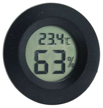 THERMOMETER / HYGROMETER; LCD PANEL MOUNT  170132-BLACK