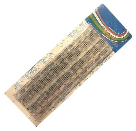 BREADBOARD CLEAR 165x55 830 HOLES INCL 2+/- POWER RAILS MB-102-TP