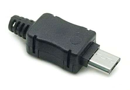 MICRO USB PLUG IN BLACK HOUSING - REWIREABLE  170821