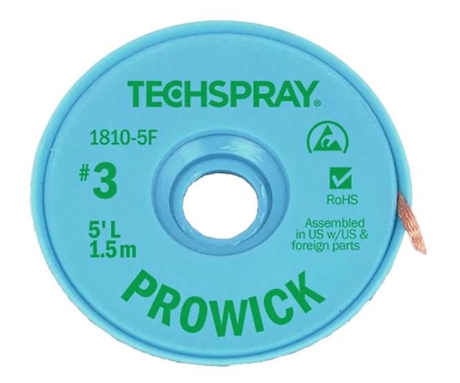 DESOLDERING WICK / TAPE #3 W=1.9mm GREEN (NO-CLEAN) 1.5m/ROLL 1810-5F  #3 (1.5M/R)