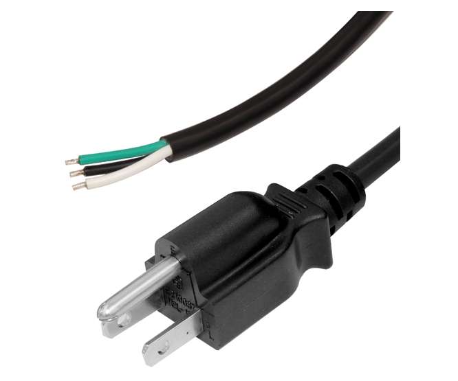 MAINS USA PLUG-OPEN END LEAD 1.8m BLACK 190265 *A*