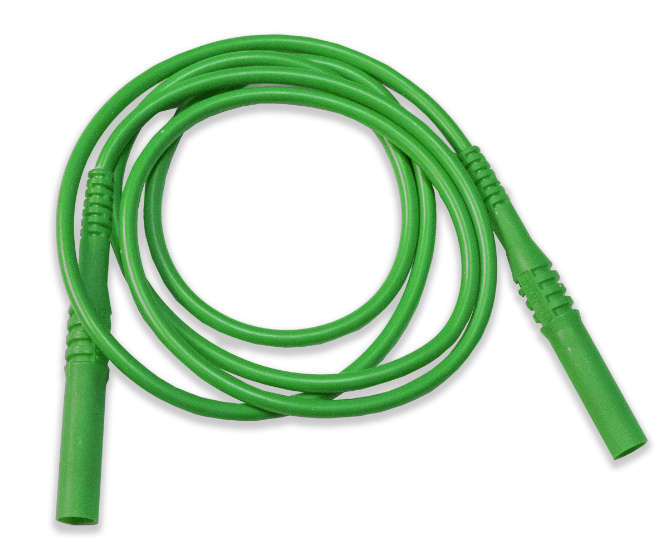 TEST LEAD BANANA PLUG-PLUG SHROUDED 1m GREEN 190573