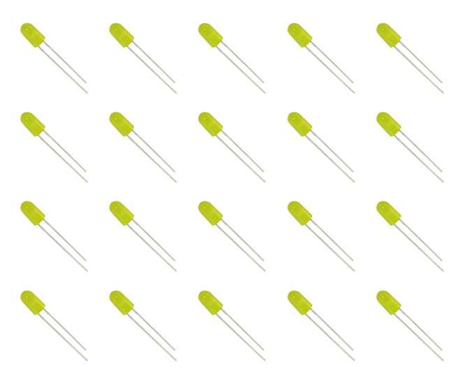 LED 5mm DI-YELLOW RND 600mcd 120DEG FLANGELESS - 1K/B 190689