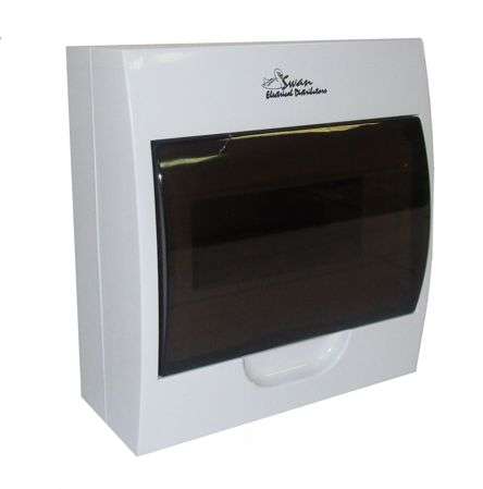 MINI DB BOX 8WAY 185x200x90mm WITH DIN RAIL - NO BREAKERS DB-ADD3-8W-PS-T