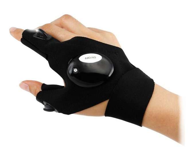 LED FLASHLIGHT GLOVE 5000mcd - PER PAIR  220641