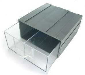 DRAWER 2U 2-COMPART GREY/CLEAR 2D      50x112x115mm