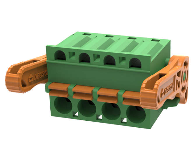 PLUGGABLE TERMINAL BLOCK 4W P=5.08mm GREEN PUSH-IN 2EDGKDGB-5.08-04P-14-00AH