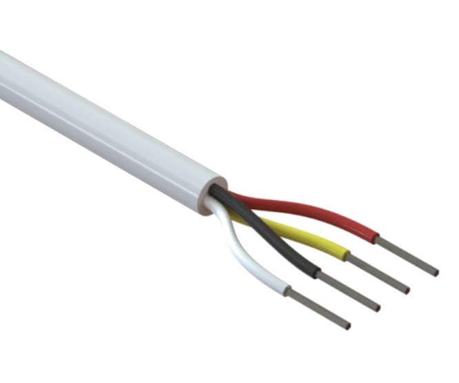 4C TEL/COM WHITE FLEX CABLE - DEBULK H444C22-WH