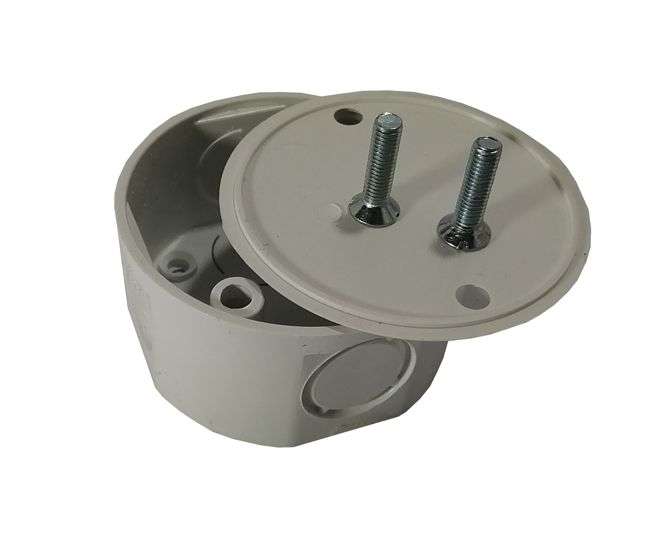 20mm ROUND PVC CONDUIT BOX 8W incl. COVER & SCREWS TBA