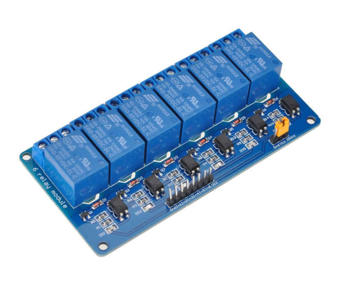 6-CH RELAY MODULE 12V COILS RELAY MD0550