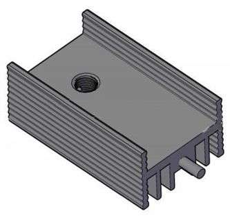 HEATSINK TO220 15x10x25 W/PIN   6063-...-BK / 170558