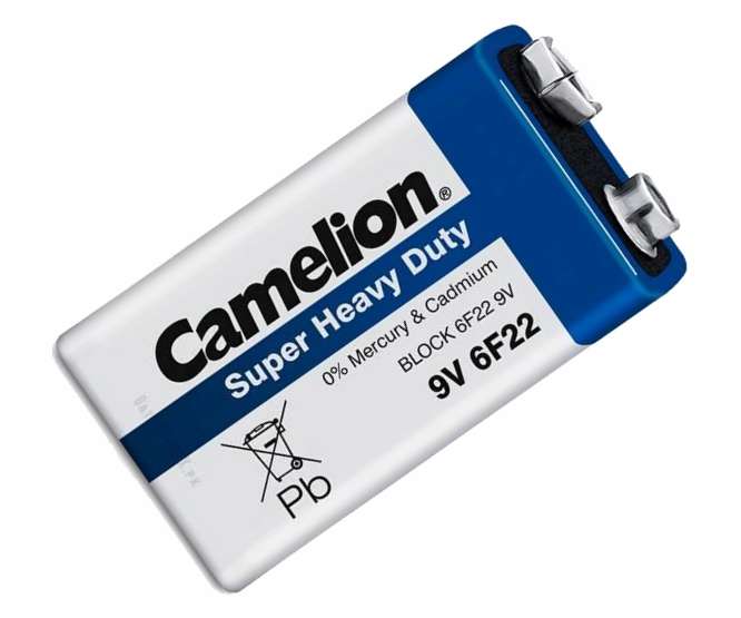 PP3=9V=BATTERY 430mAH ZINC CARBON SHD 6F22-SP1B
