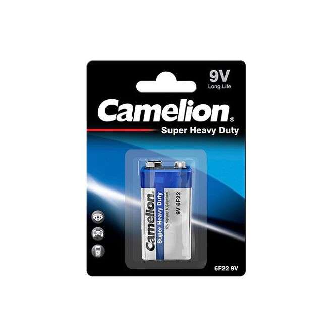 PP3=9V=BATTERY ZINC CARBON SUPER HEAVY DUTY 6F22-BP1B