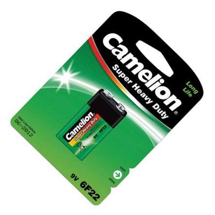 PP3=9V=BATTERY ZINC CHLORIDE GREEN SHD  6F22-BP1G